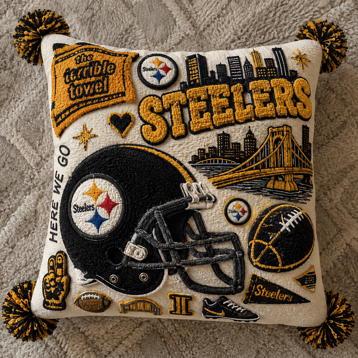 PBS Tufted Sofa Cover & Pillow Set DNBN
