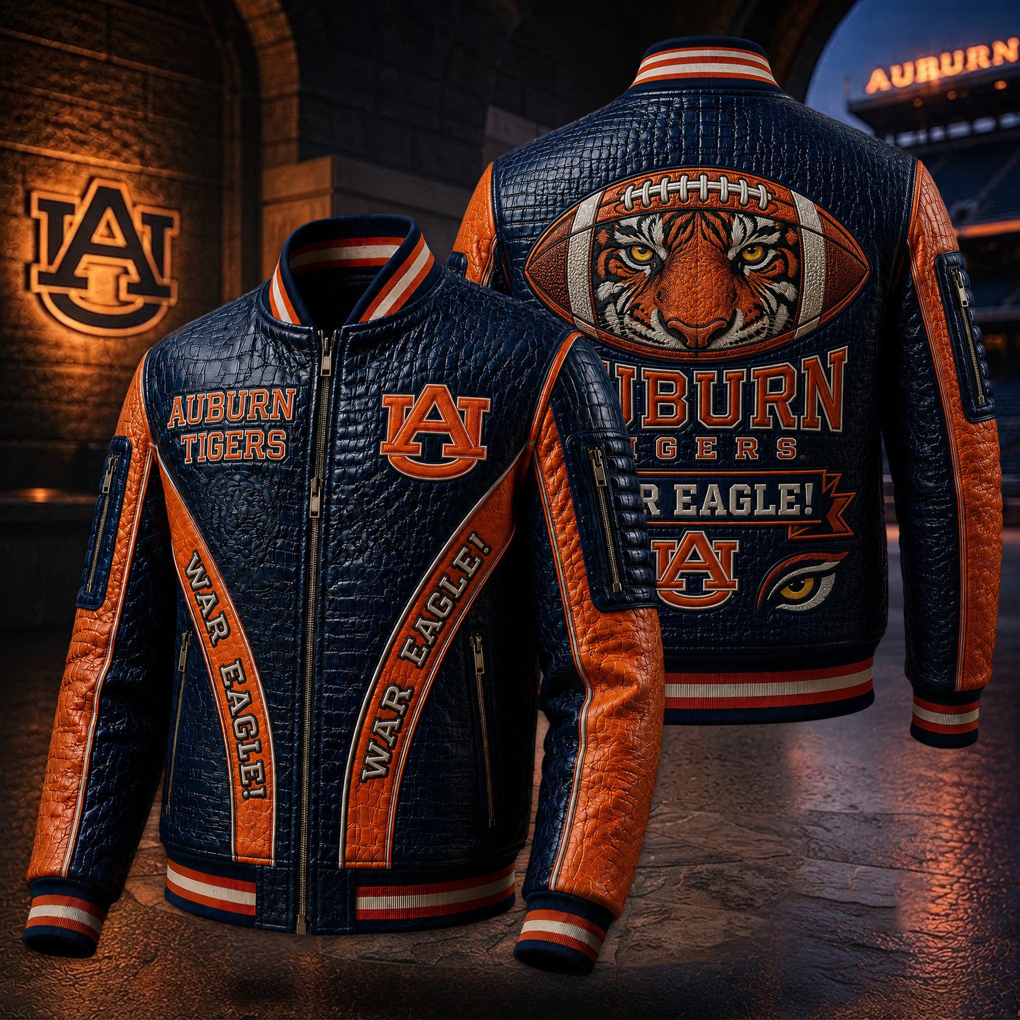 Premium ABTG Leather Zipper Jacket PVNA