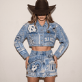 UNC Embellished Denim Set HTTT