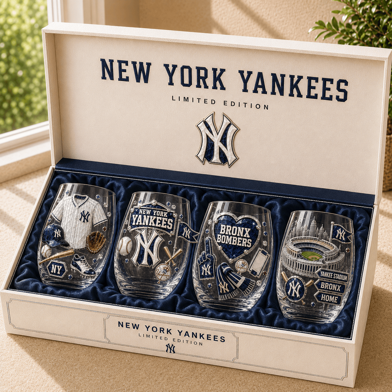 NYY Wine Glass Cup NHVH