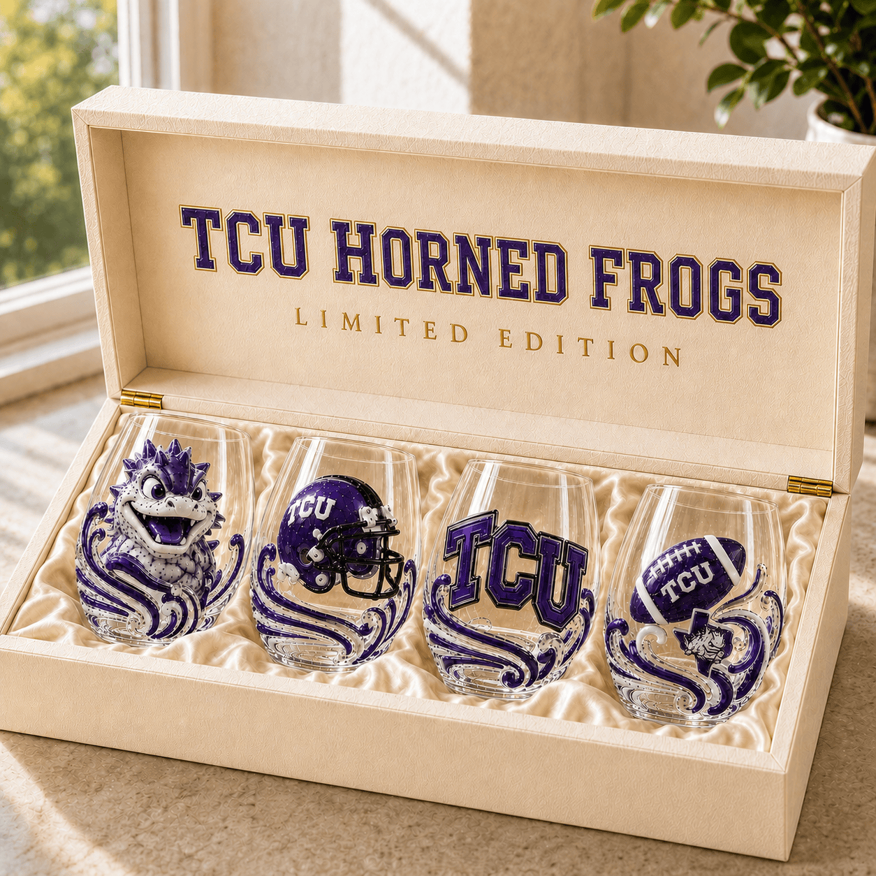 Premium TCU Wine Glass Cup TMH