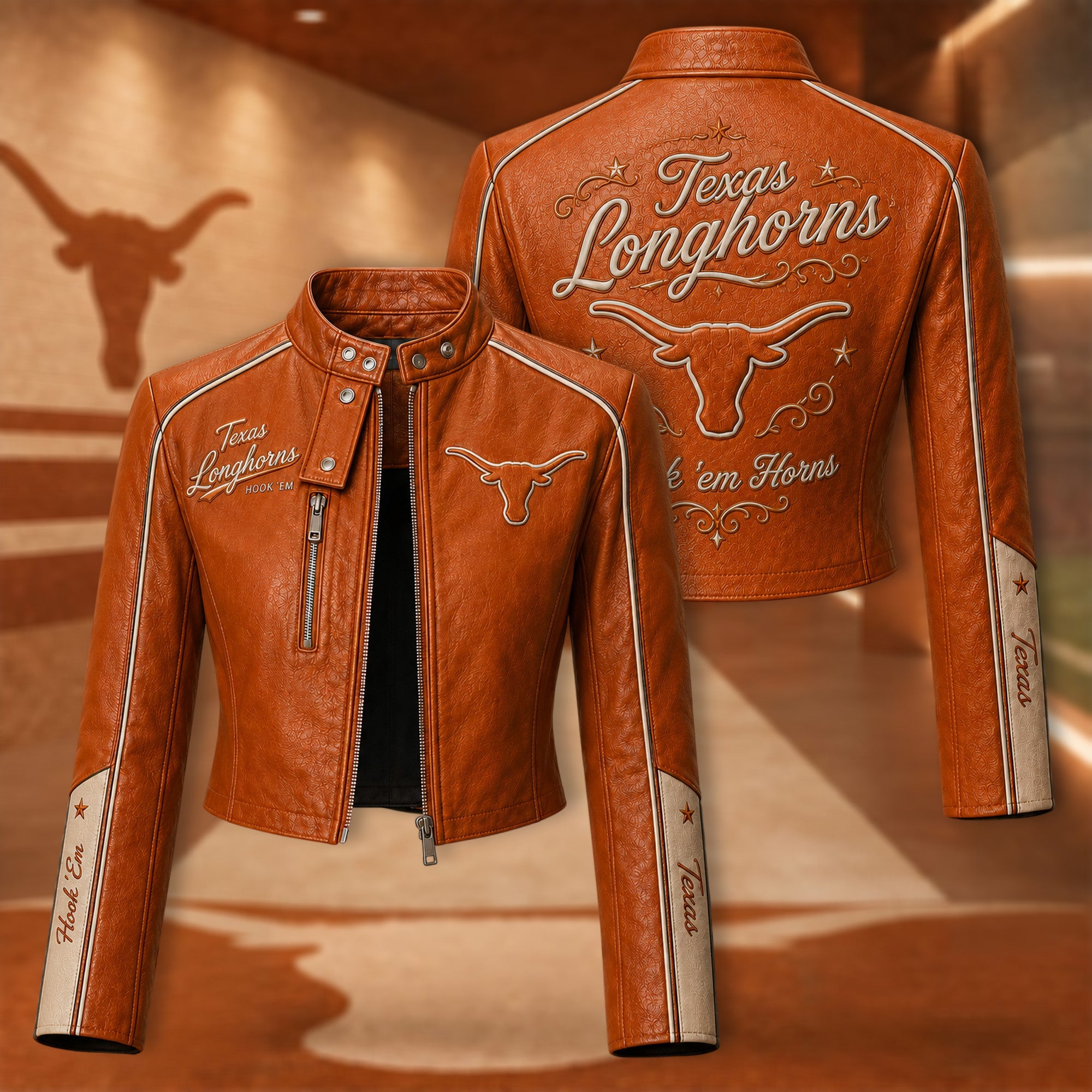 Premium TLS Cropped Leather Zipper Jacket TNSM
