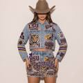LSU Embellished Denim Set NTKO