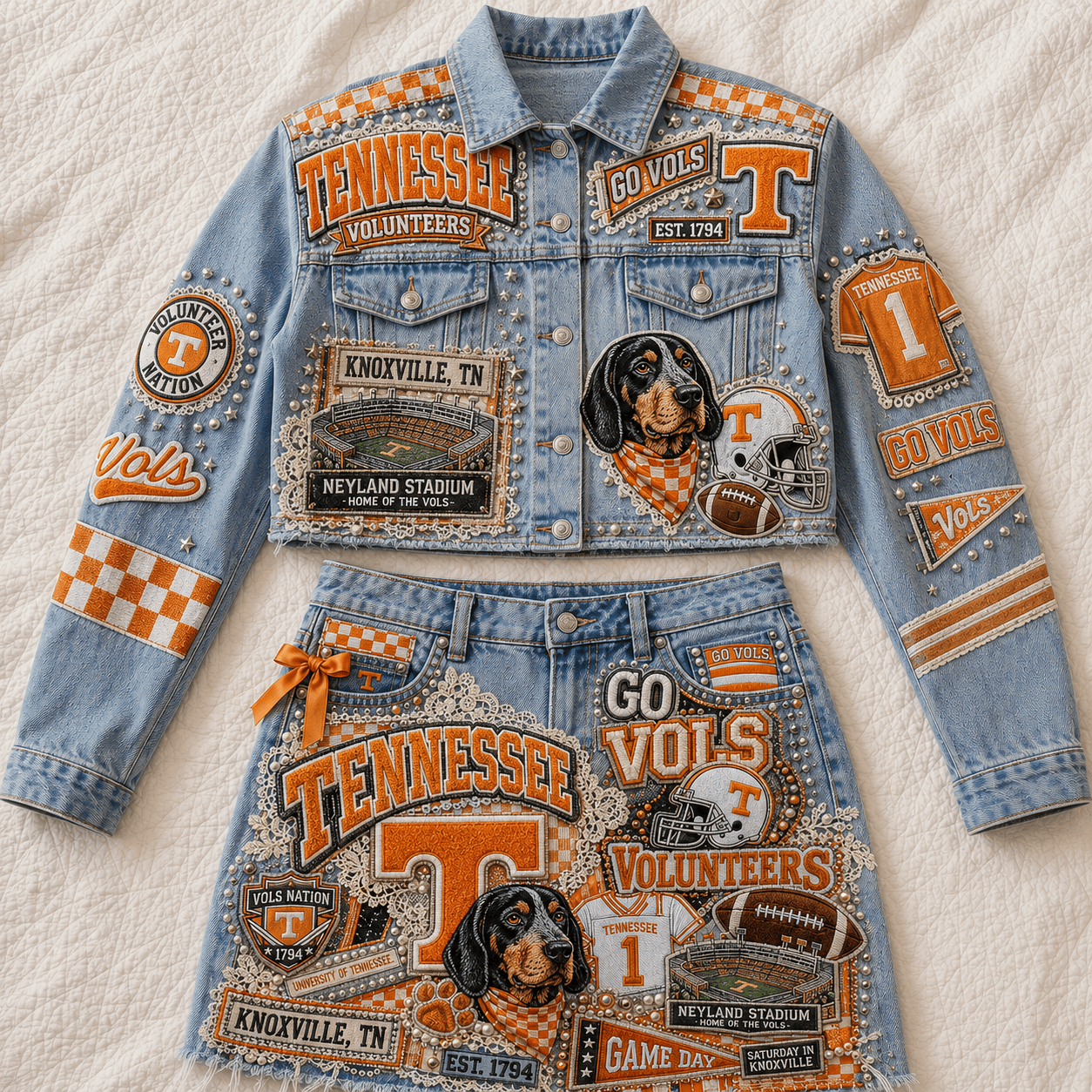 TVF Embellished Denim Set NTKO