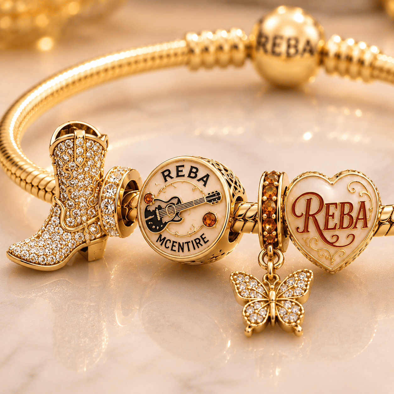 RME Gold Charm Bracelet Set VTH
